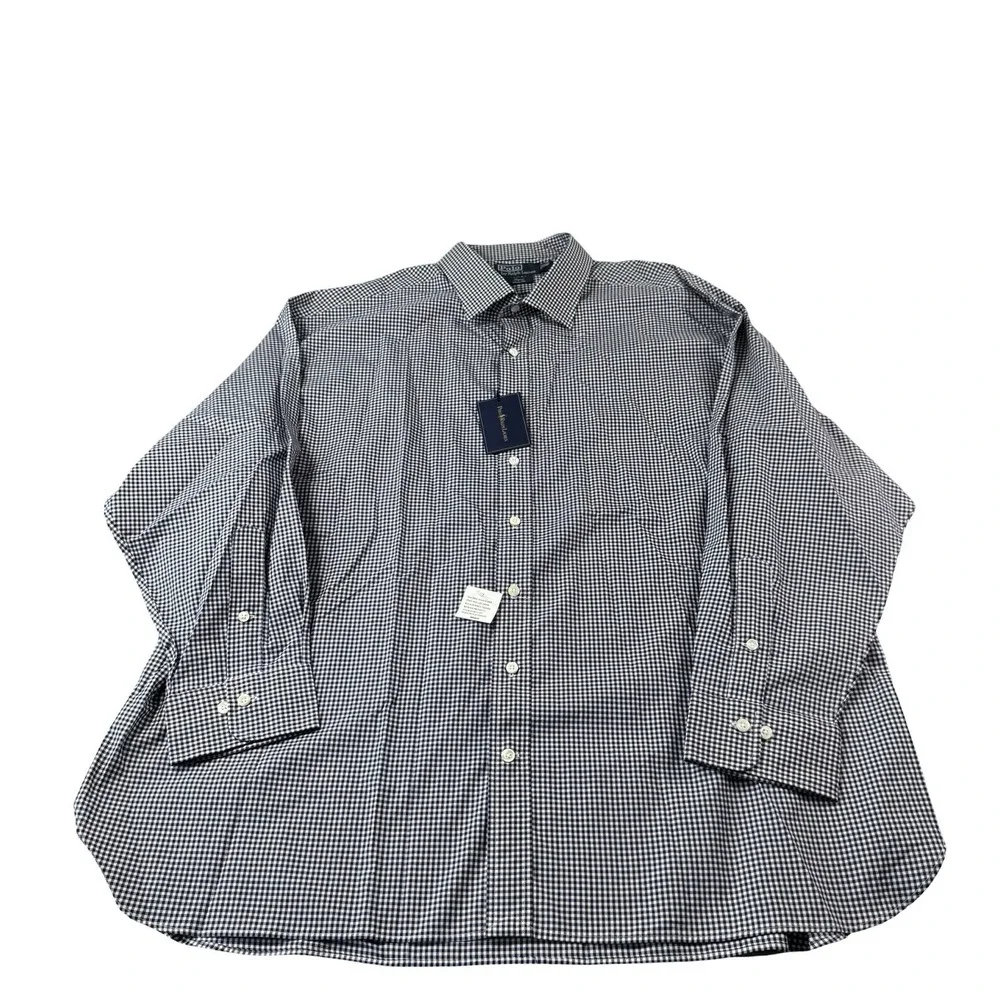 Polo Ralph Lauren Blue White Gingham Regent Big Tall Shirt 20 34/35 NWT
